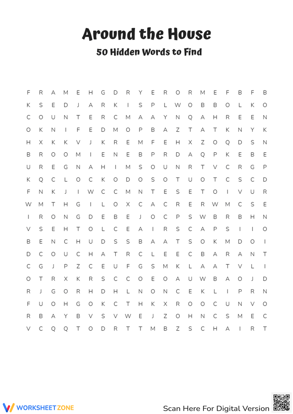 Around The House Worksheets - Page 1