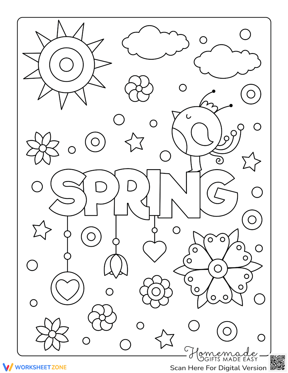Spring Poster to Color: A Creative Activity - Page 1