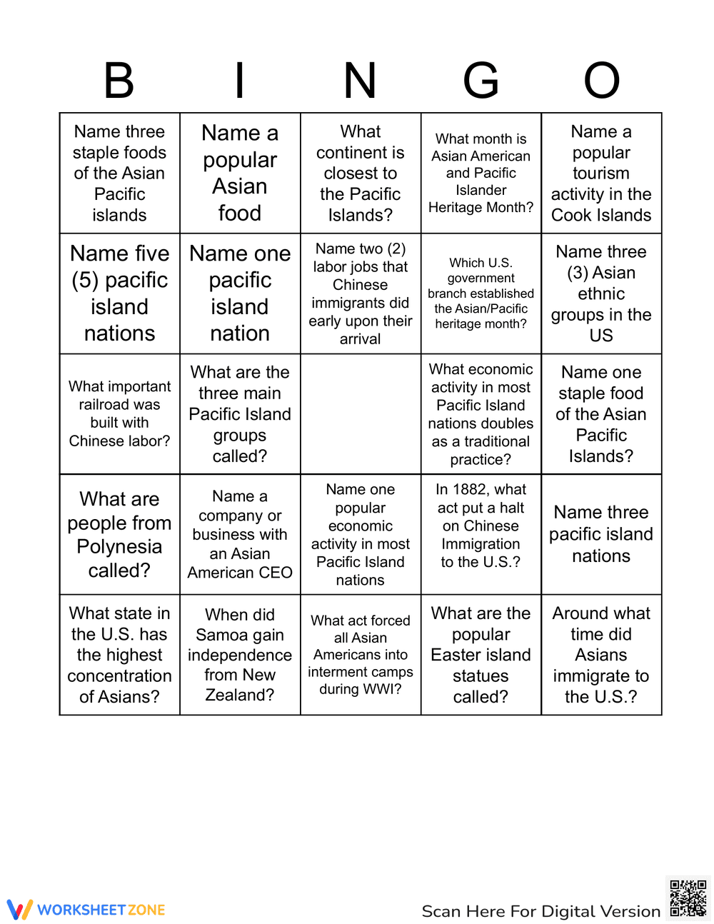 AAPI Heritage Month Bingo | Grade 1-3 Printable Guide - Page 1
