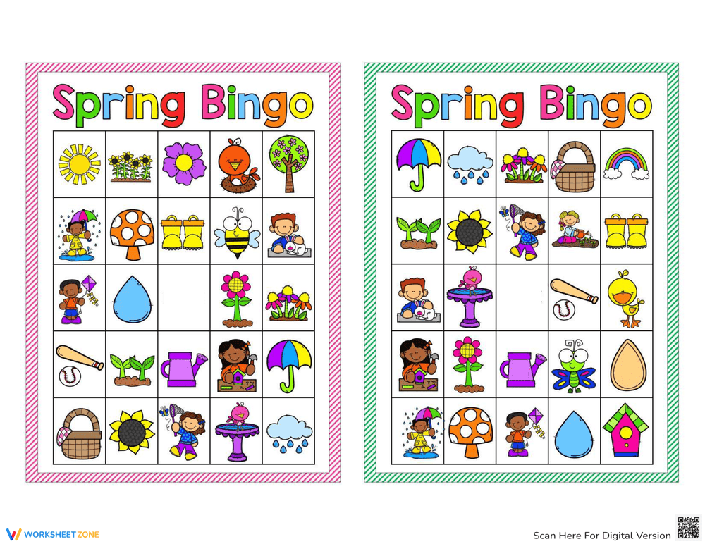 Spring Bingo Game Worksheet for Festive Fun - Page 1