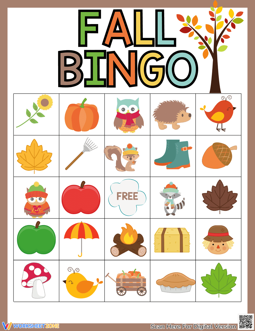Fun Fall Bingo Game - Page 1