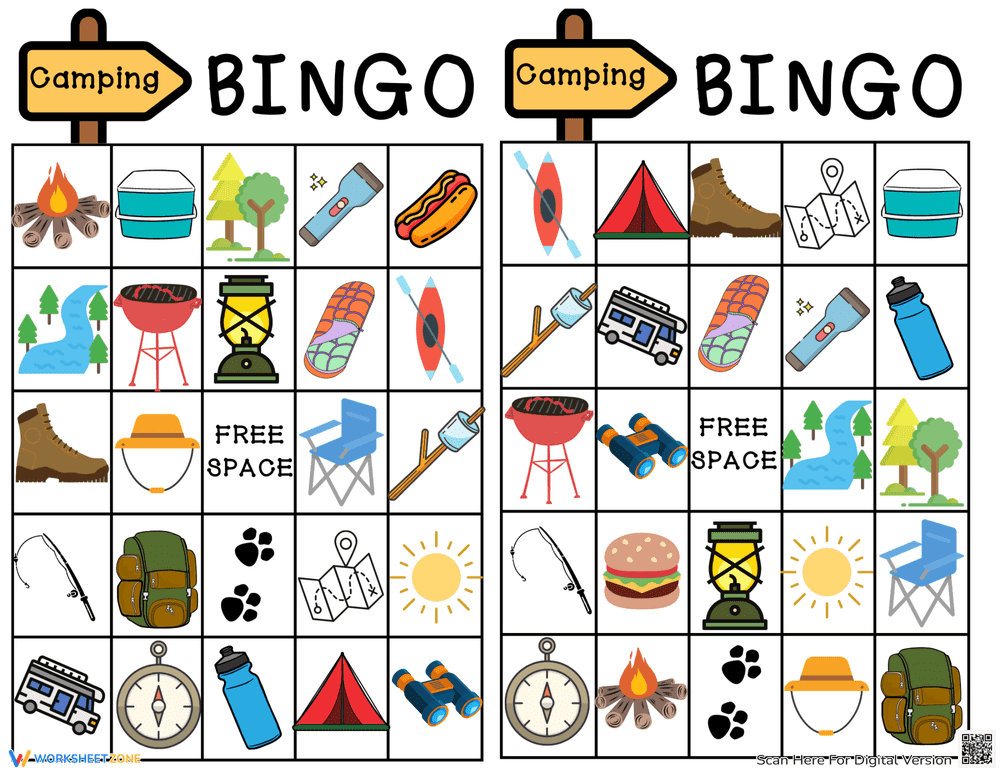 End of Year Camping Bingo Game - Page 1