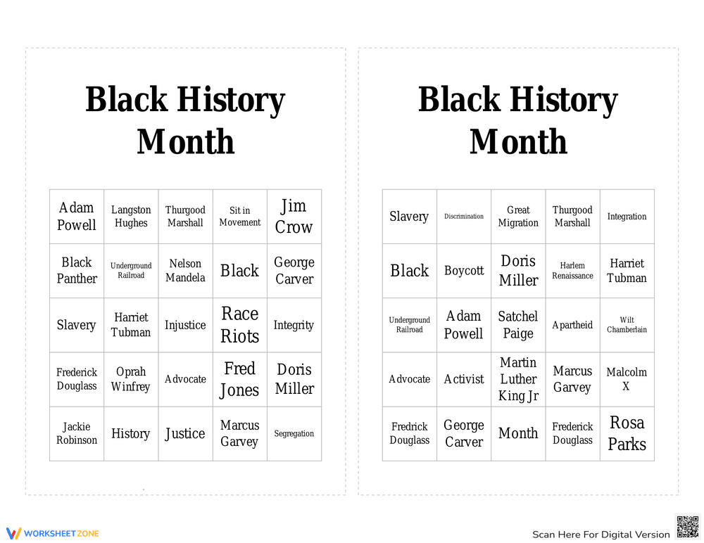 Black History Month Bingo Fun - Page 1