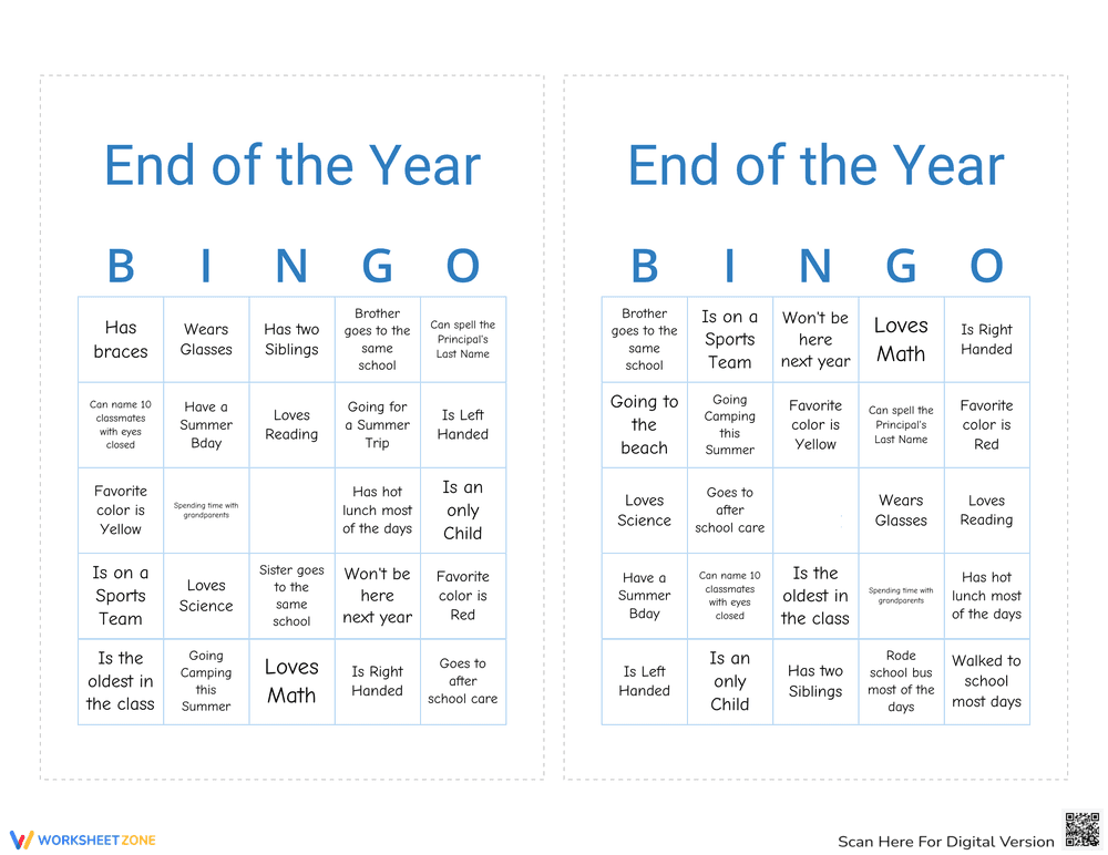 End of the Year Bingo Celebration Game - Page 1