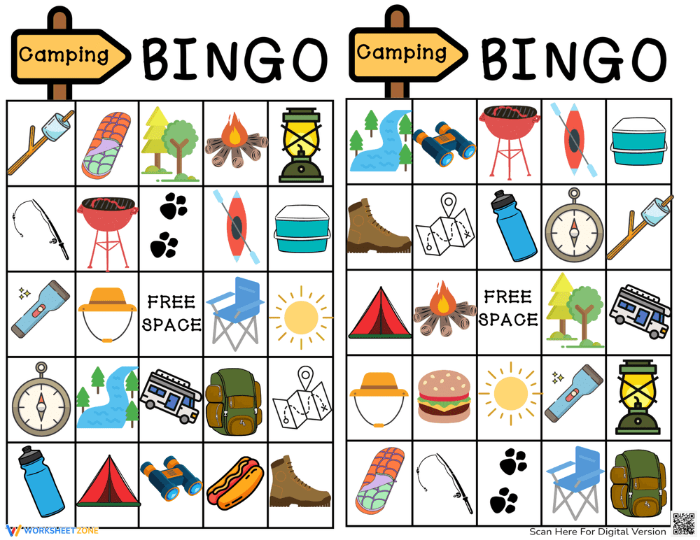End of Year Camping Themed Bingo Game - Page 1