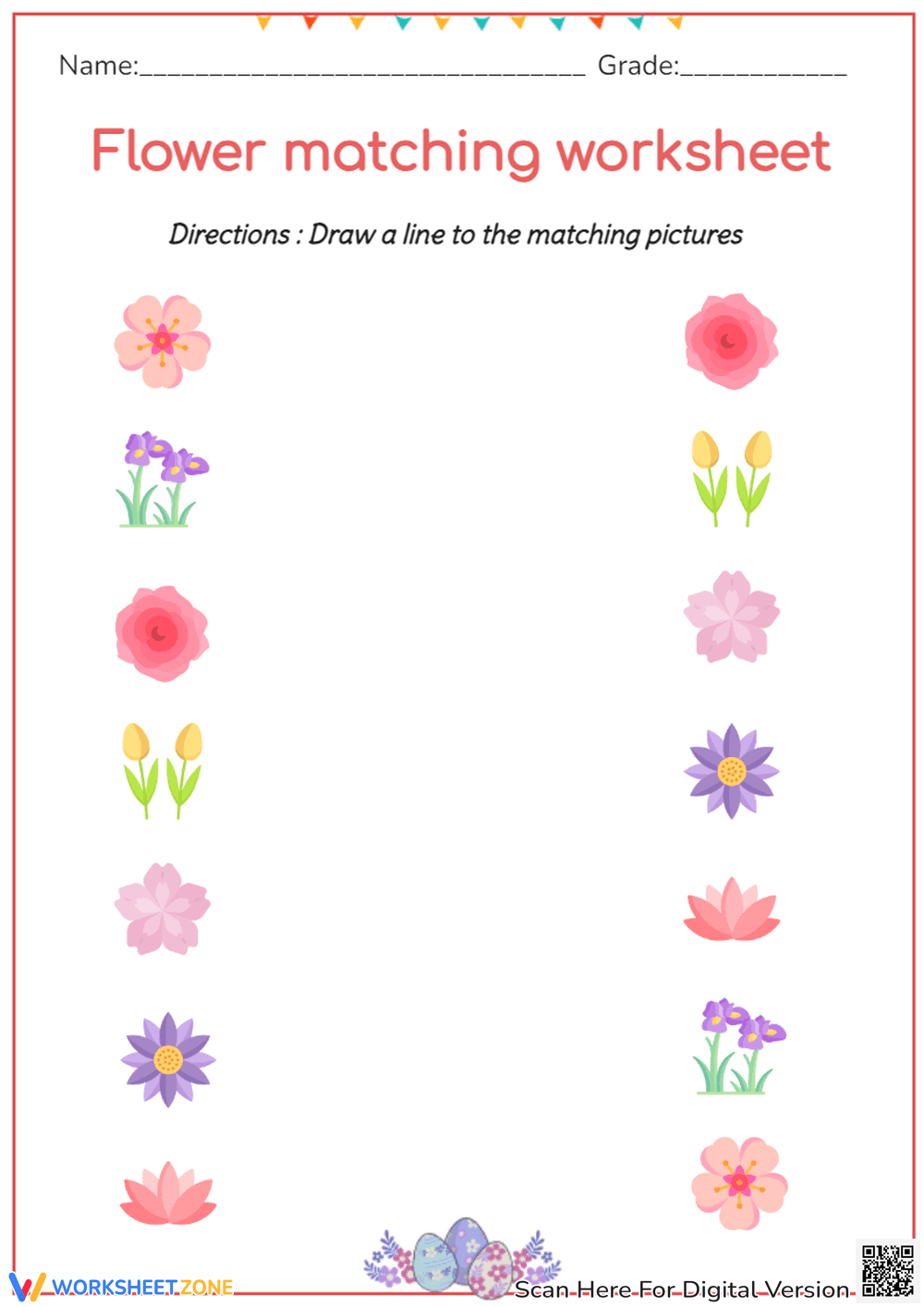 Spring Insects Matching Worksheet - Page 1