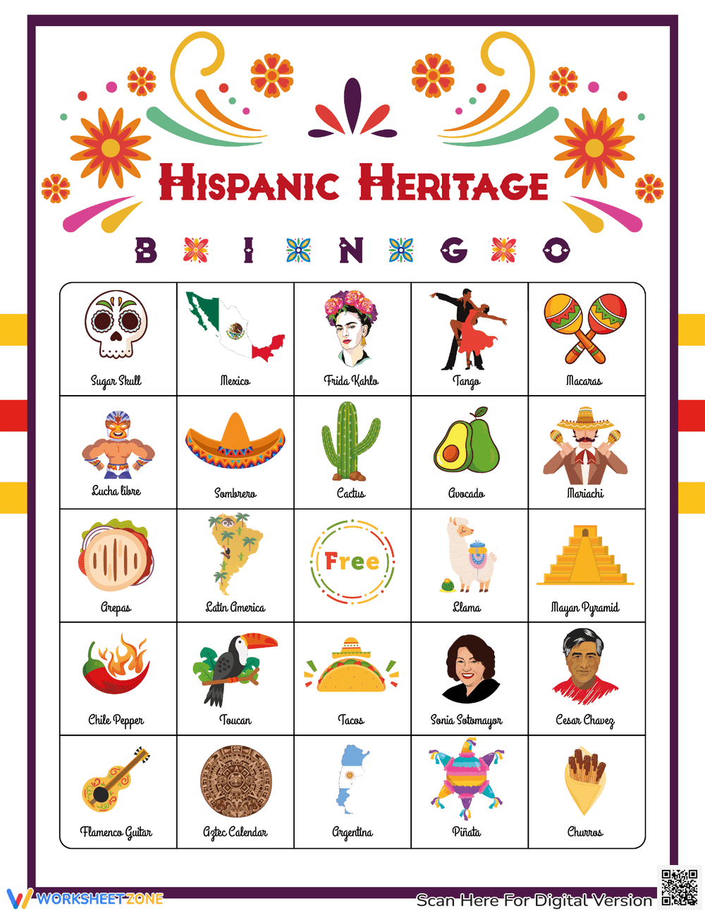 Hispanic Heritage Month Bingo for Classrooms - Page 1
