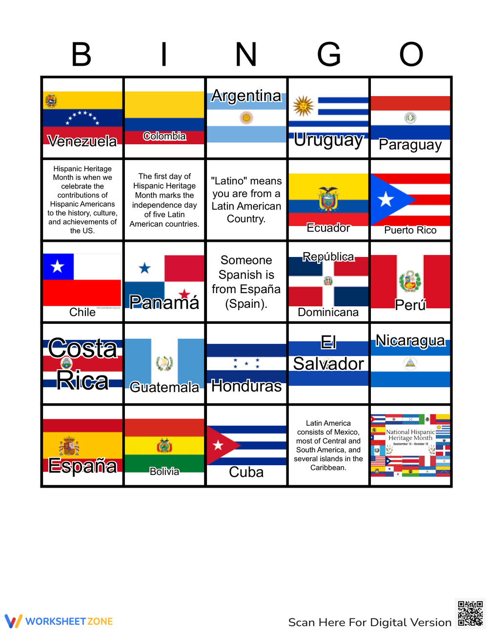 Hispanic Heritage Month Activity Learning - Page 1