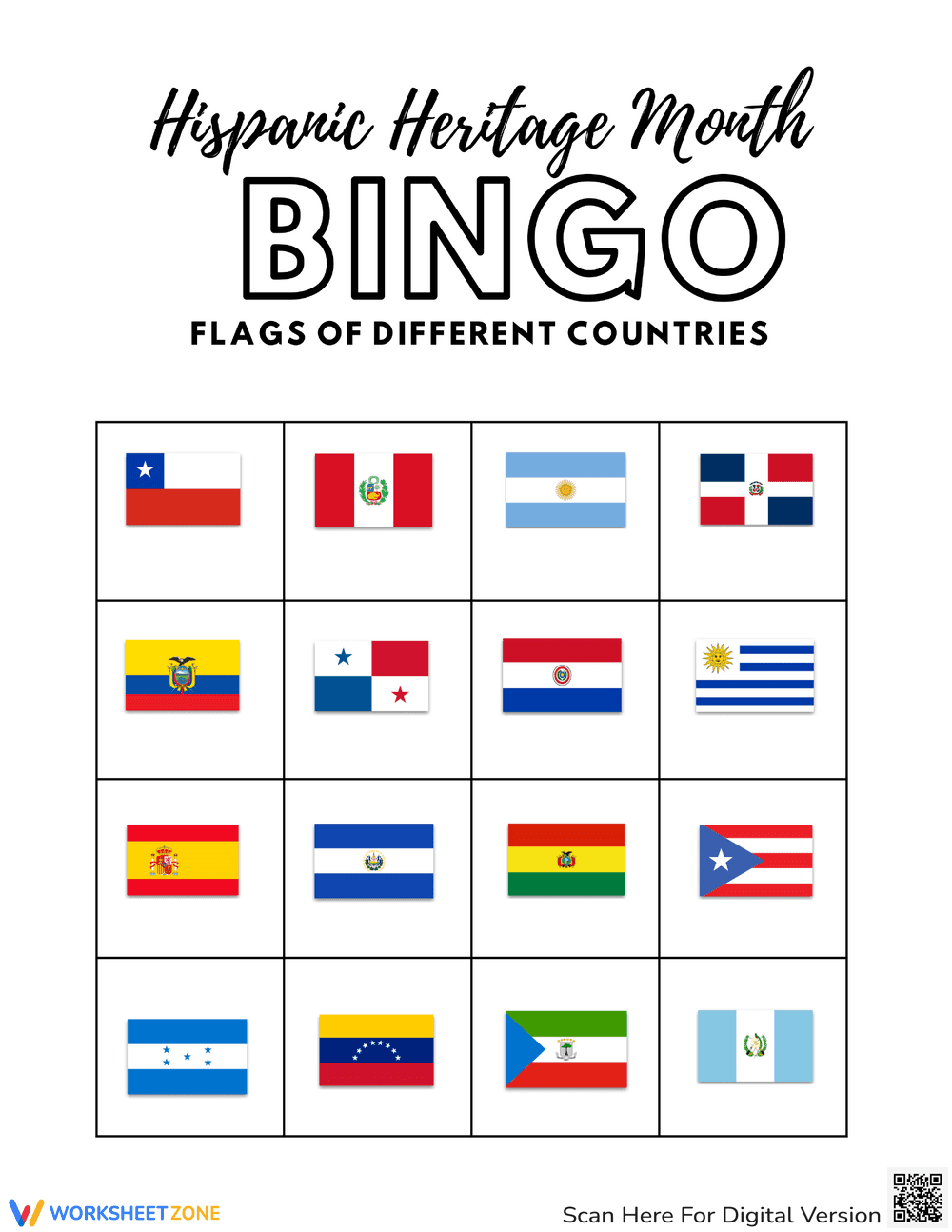 Celebrate Hispanic Heritage Month with Flag Bingo - Page 1
