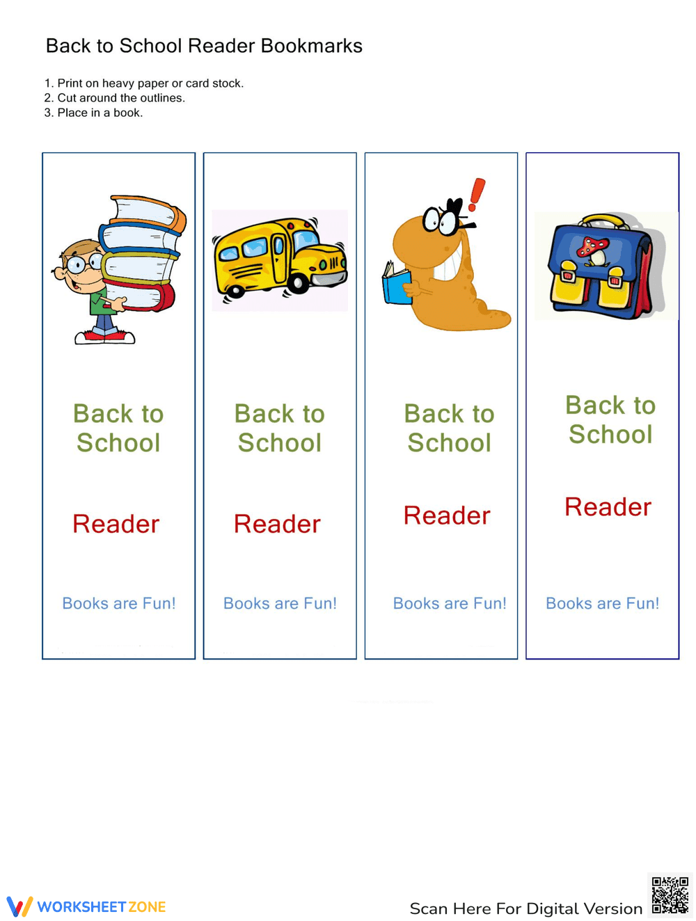 Back to School Bookmarks - Page 1