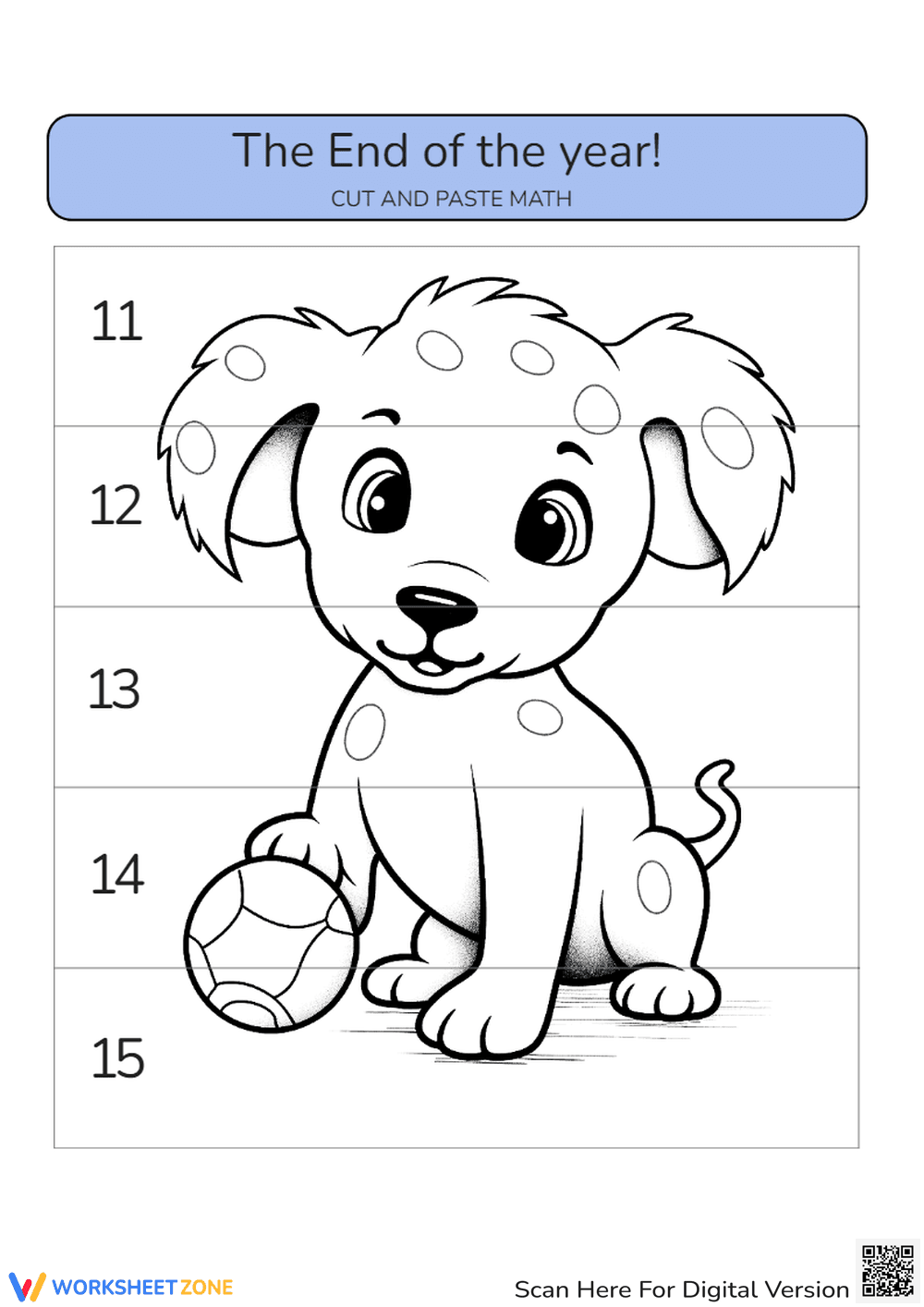 End of Year Math Cut and Paste Activity 3 - Page 1