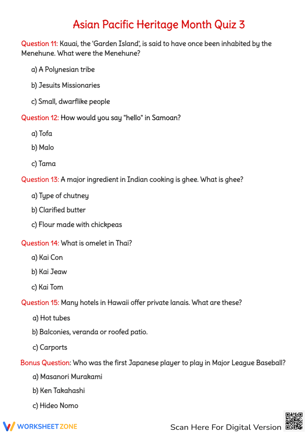 Essential AAPI Heritage Month Quiz | Grades 3-5 - Page 1