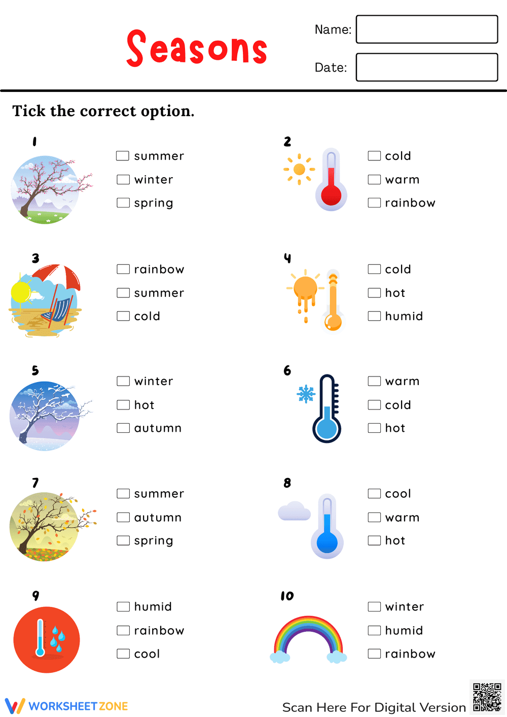 Four Seasons Quiz | Grade 1-3 Essential Science - Page 1