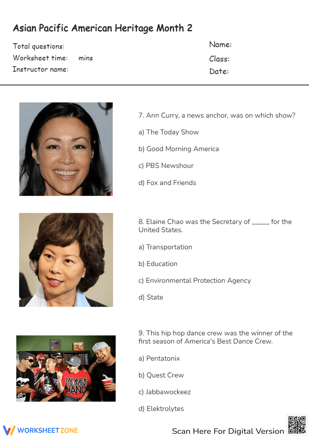 Asian Pacific Heritage Month Quiz | Grade 5-8 Essential - Page 1