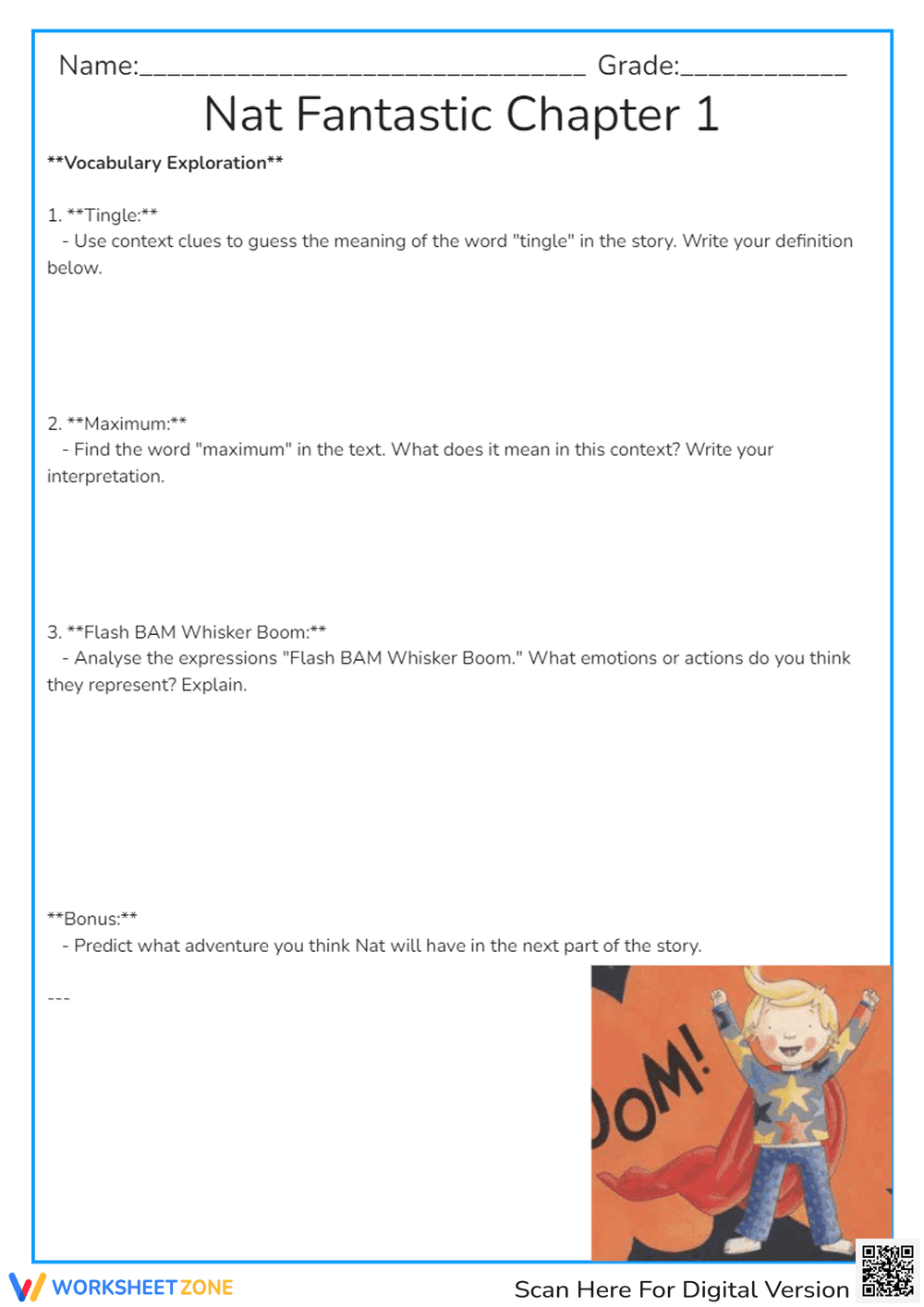 Grade 4 Vocabulary Worksheet — Printable ELA Activity - Page 1
