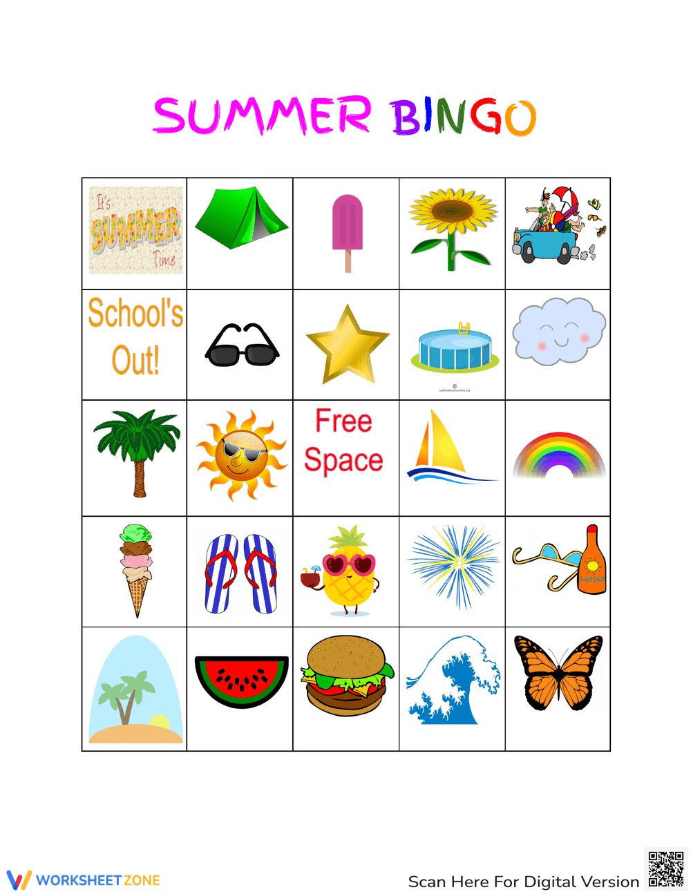 End the Year with a Summer Bingo Game - Page 1