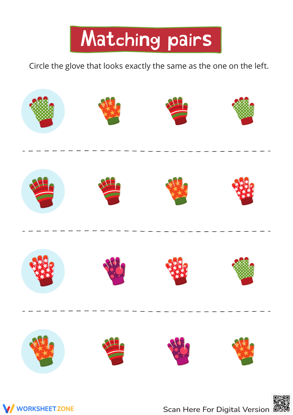 Matching Pairs Worksheet for Cognitive Skills - Page 1