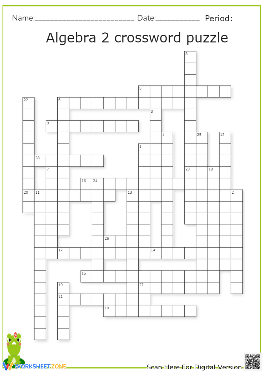 Algebra 2 worksheet - Page 1