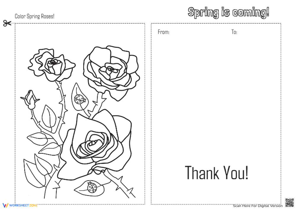 Spring Roses Greeting Card - Page 1