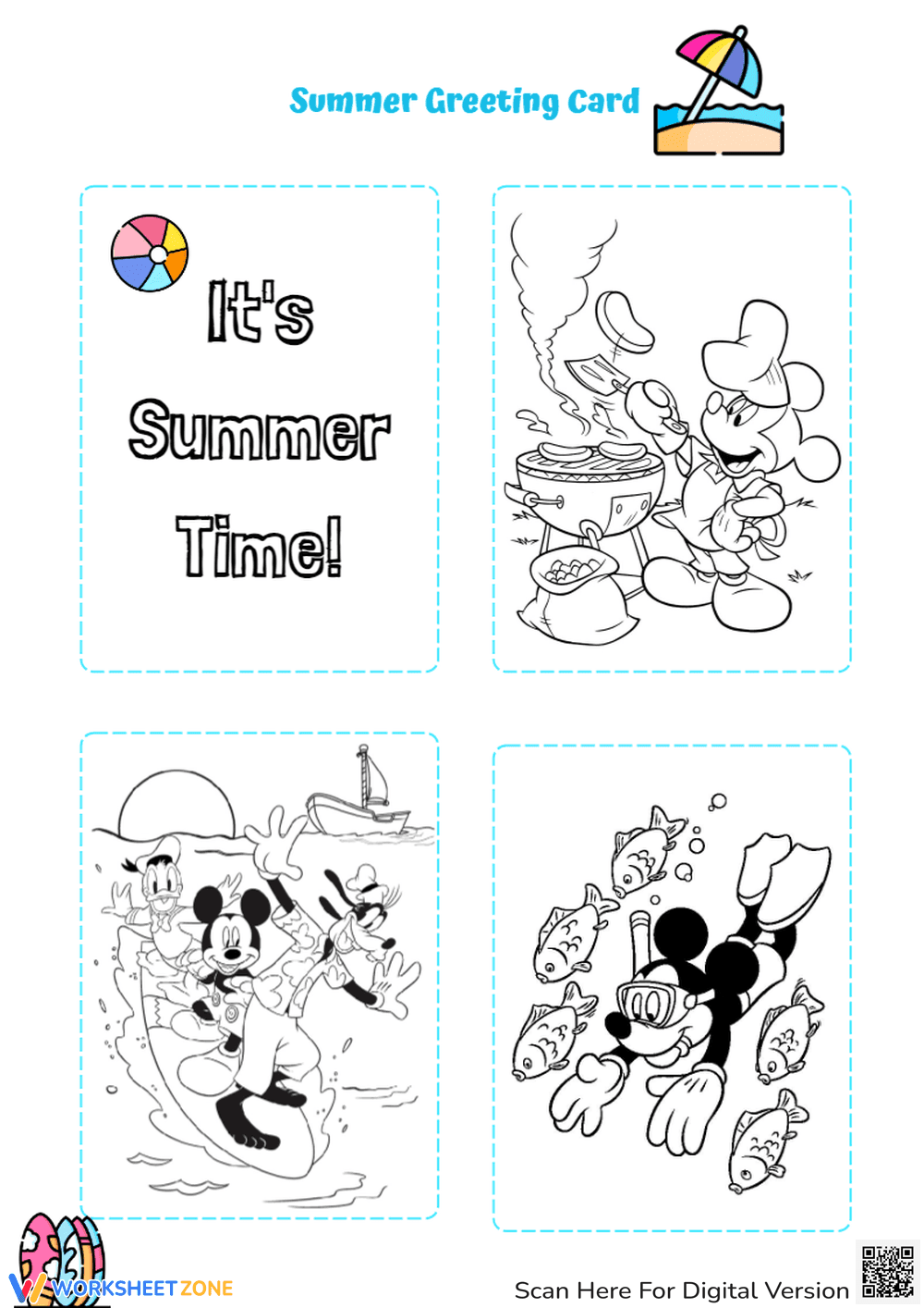 Summer Greetings Cards for Kids - Page 1