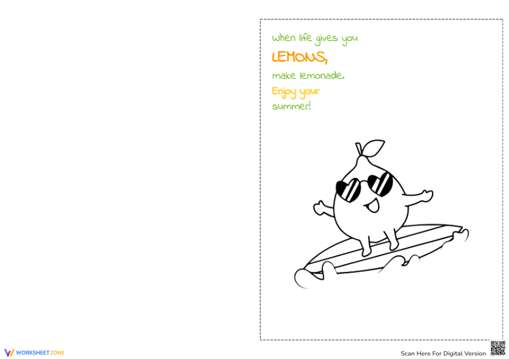 Coloring Summer Cards: A Creative Activity - Page 1