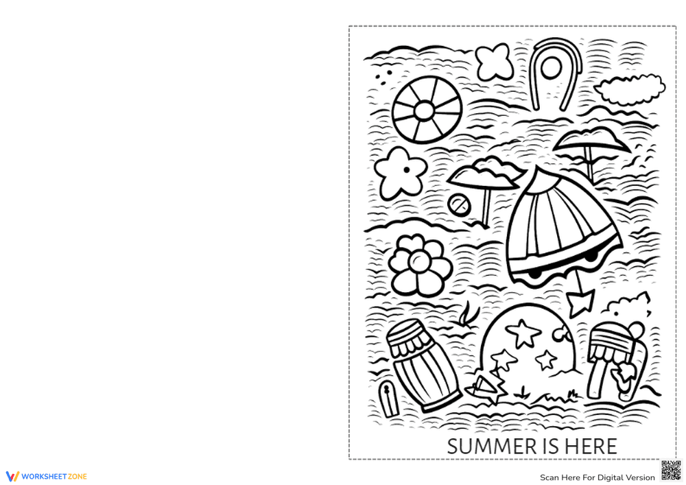 Enjoy Coloring Summer Cards for Creative Fun - Page 1