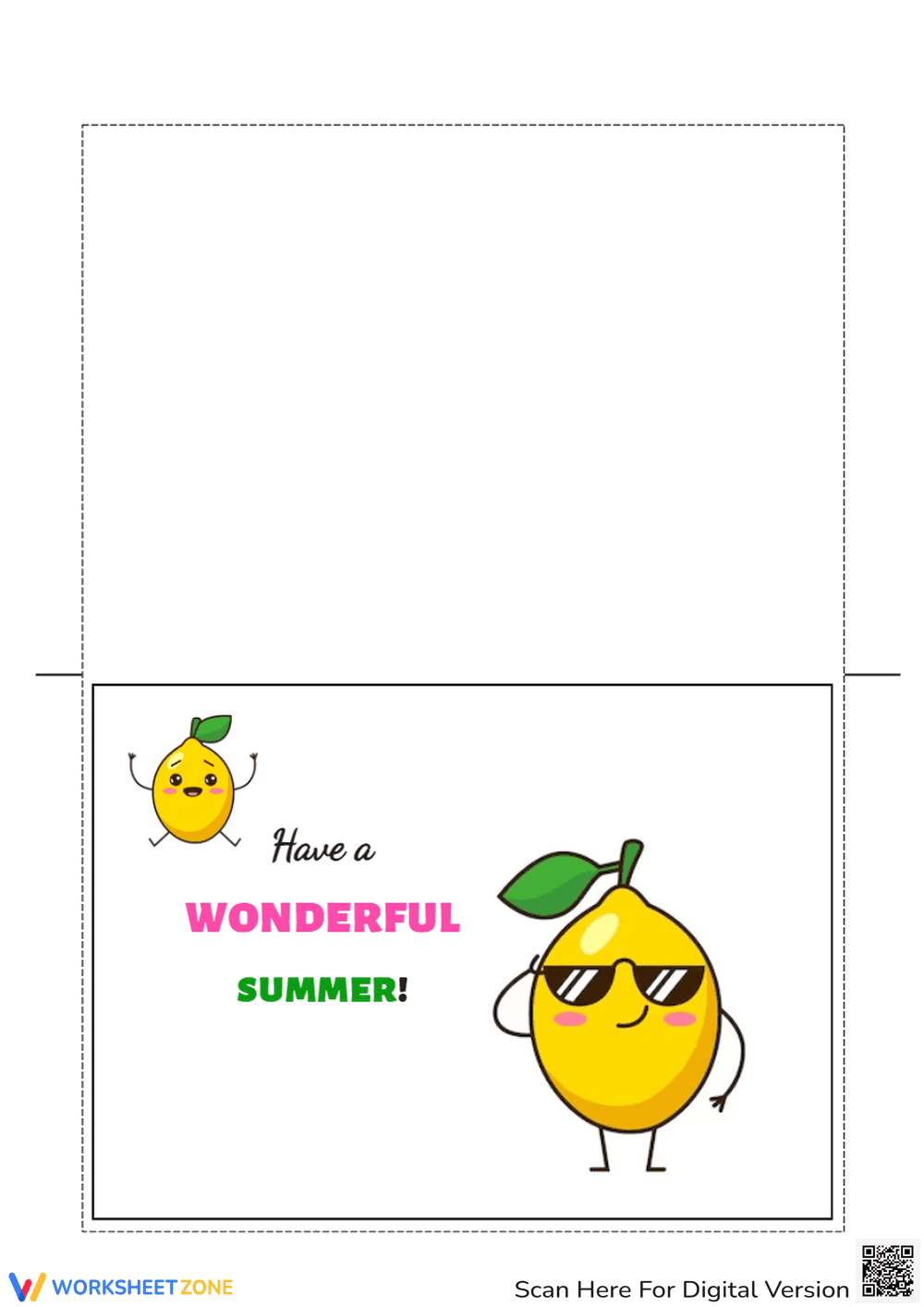 Summer Greeting Card Craft | Printable K-2 Worksheet - Page 1