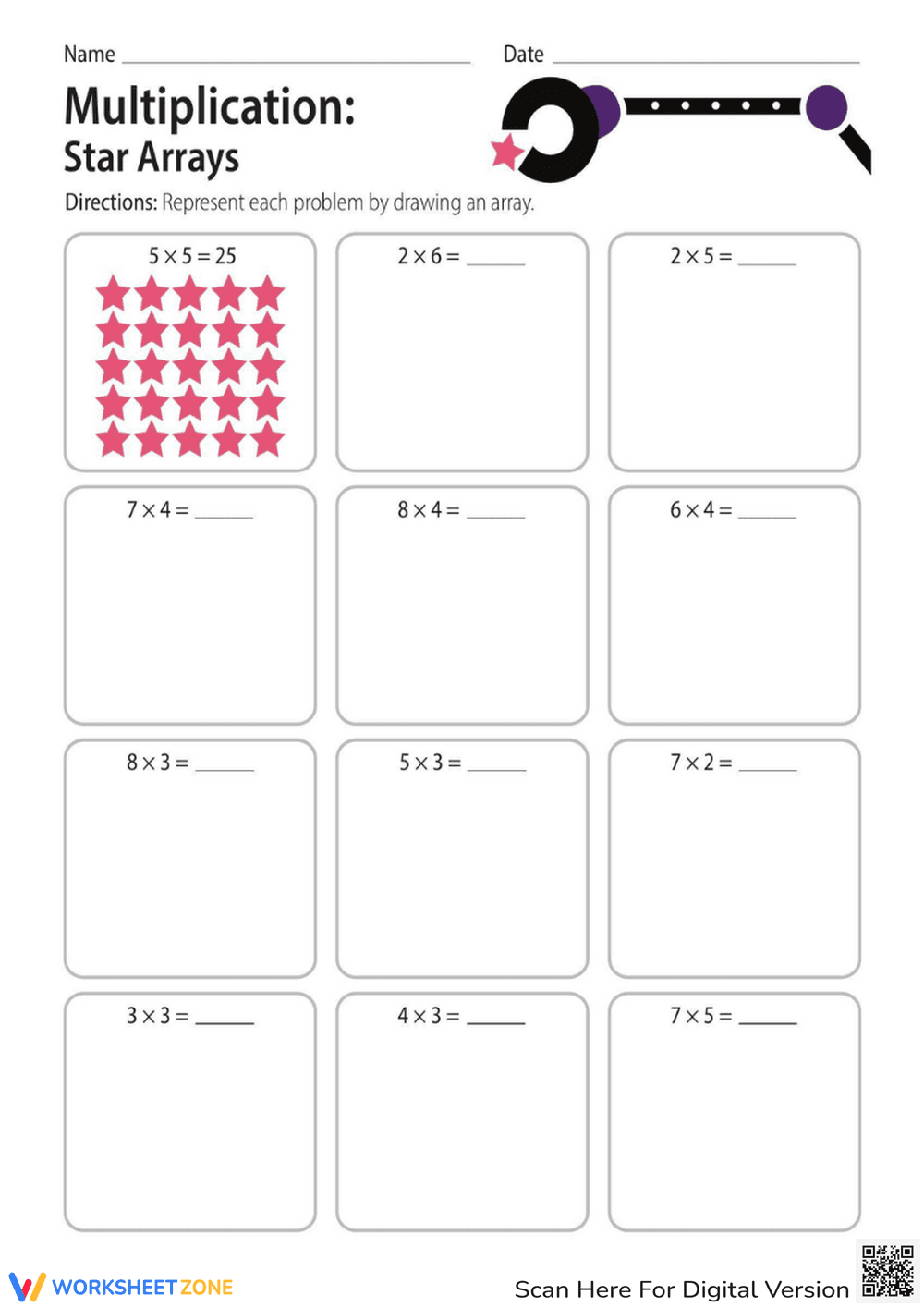Multiplication: Star Arrays - Page 1
