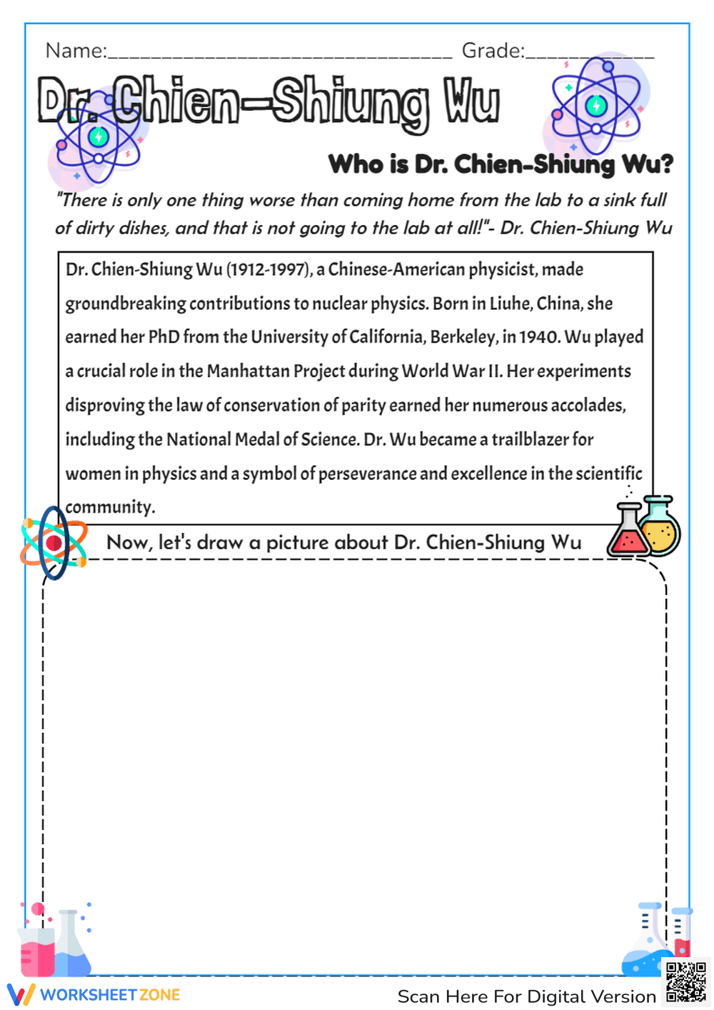 Dr. Chien-Shiung Wu Biography | Essential Grade 5-7 Science - Page 1
