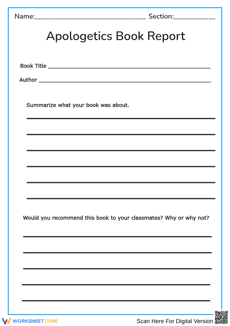 Apologetics Book Report - Page 1