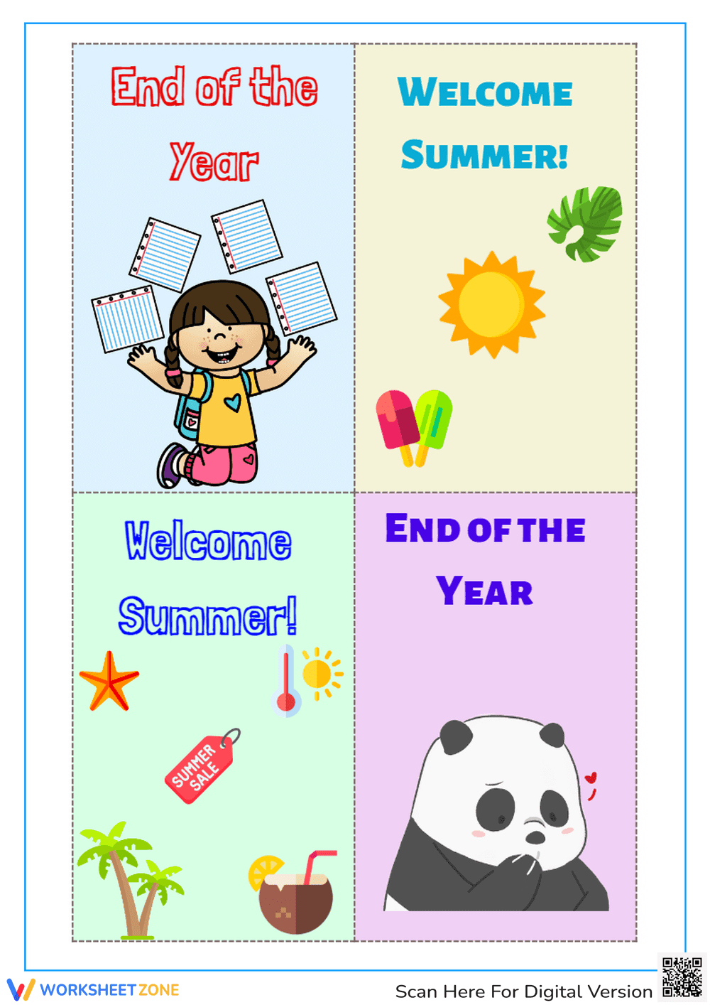 End of the Year and Summer Theme Cards - Page 1