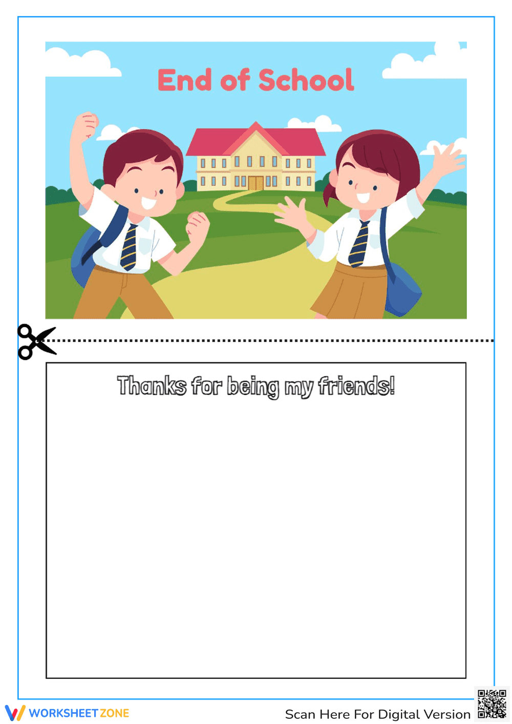 End of Year Friendship Card - K-2 School's Out Activity! - Page 1