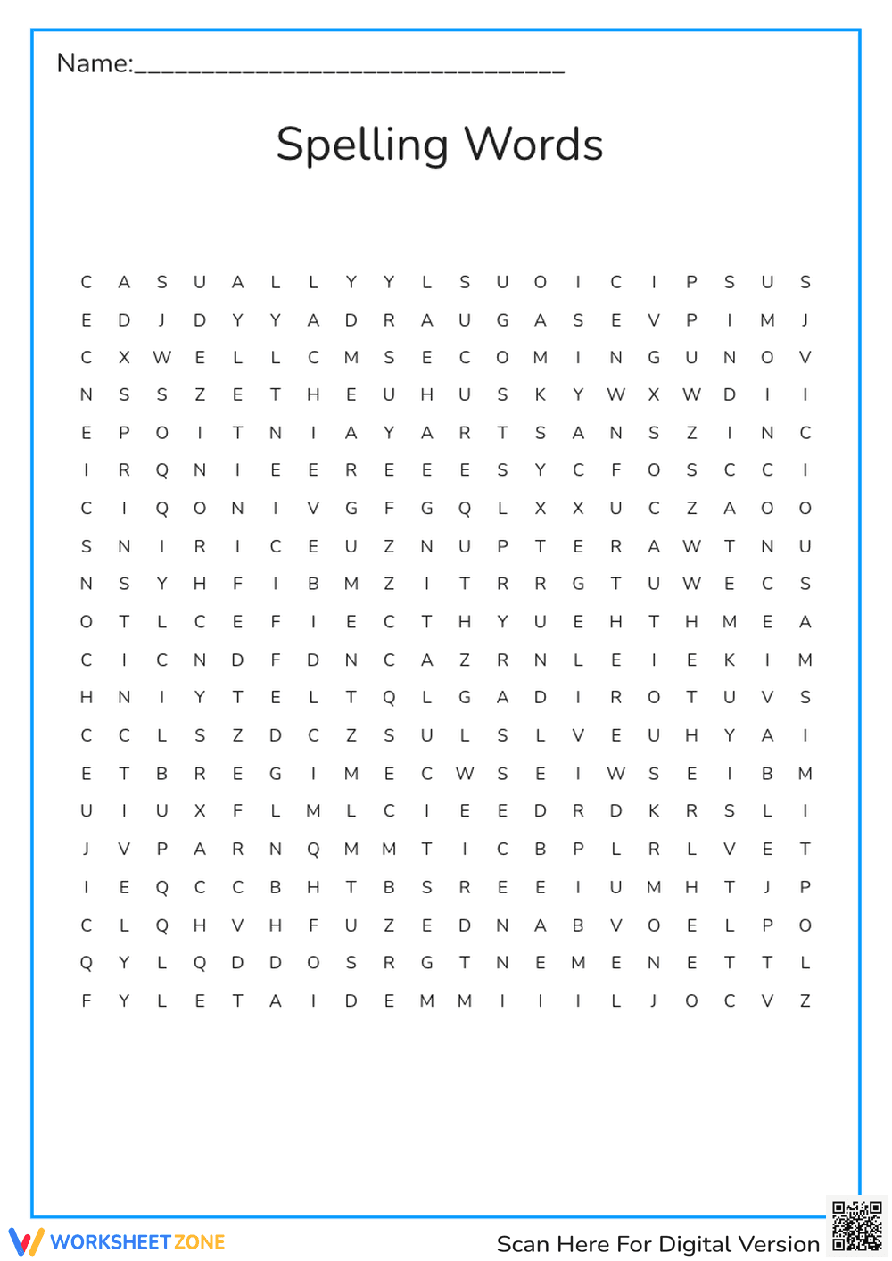 Spelling Words 6th Grade - Page 1