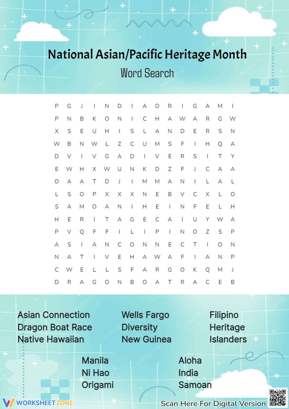 Asian Pacific Heritage Month Word Search | Essential - Page 1