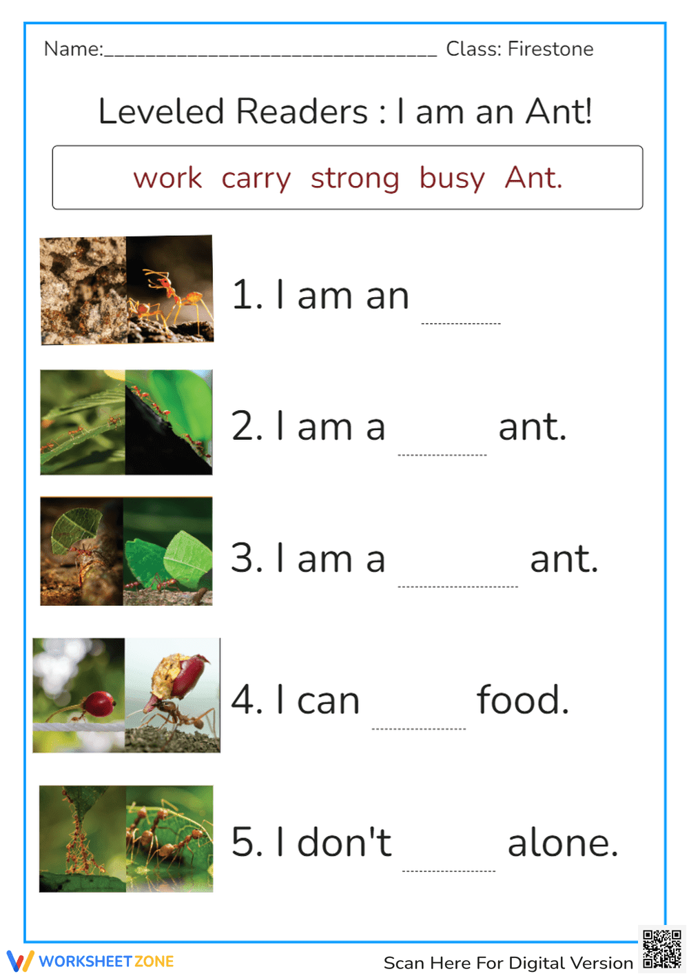 Preschool Ant Vocabulary Worksheet | Essential Reading - Page 1