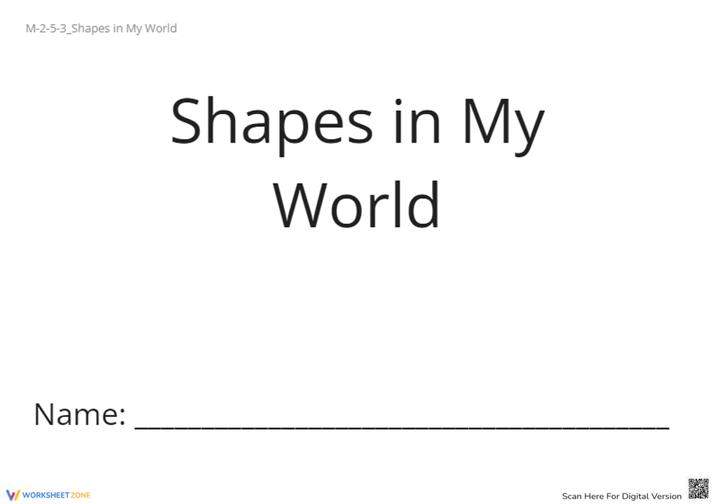 Shapes in My World - Intro Worksheet for Preschool & Kindergarten - Page 1