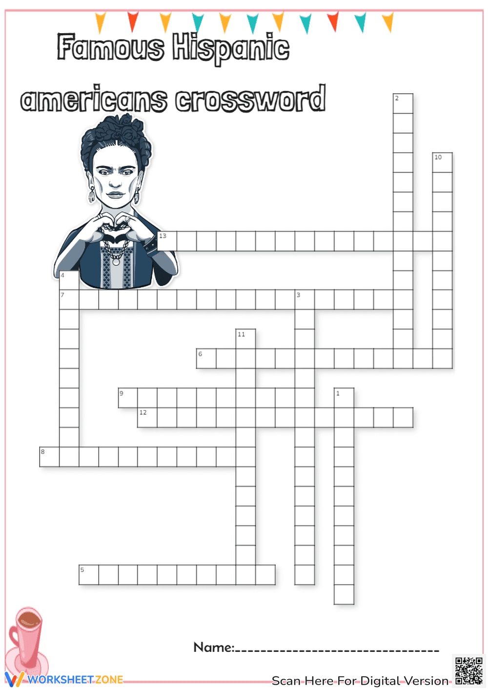 Hispanic Heritage Crossword: Famous Americans Puzzle (Grades 4-8) - Page 1