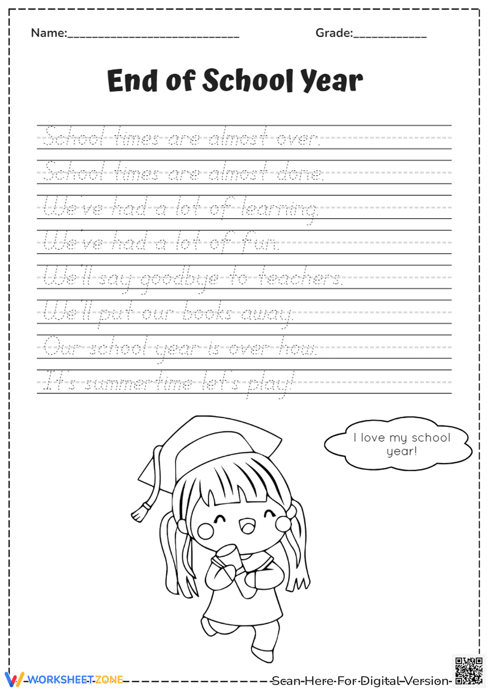 End of School Year with Cute Girl - Page 1