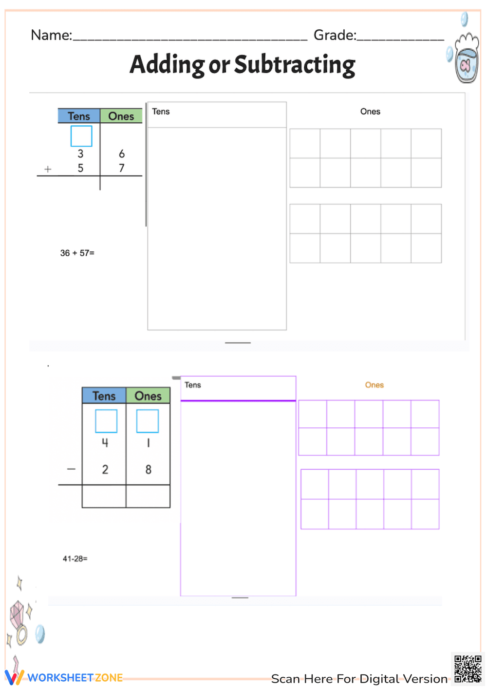 Math worksheet - Page 1