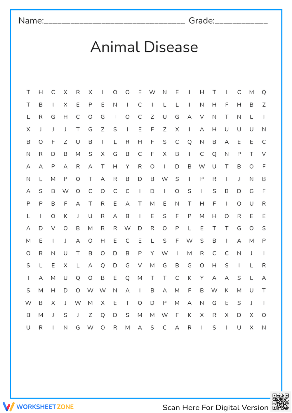 Animal Disease Word Search | Grade 11 Essential FFA Guide - Page 1