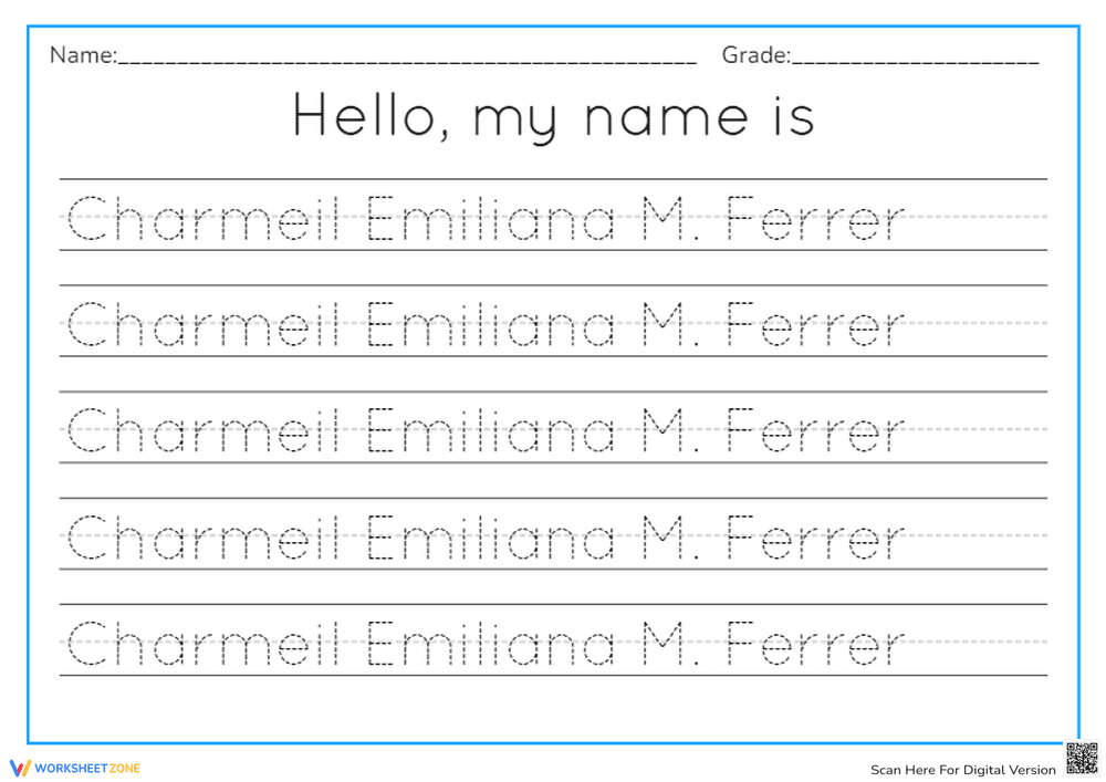 Tracing Name - Page 1