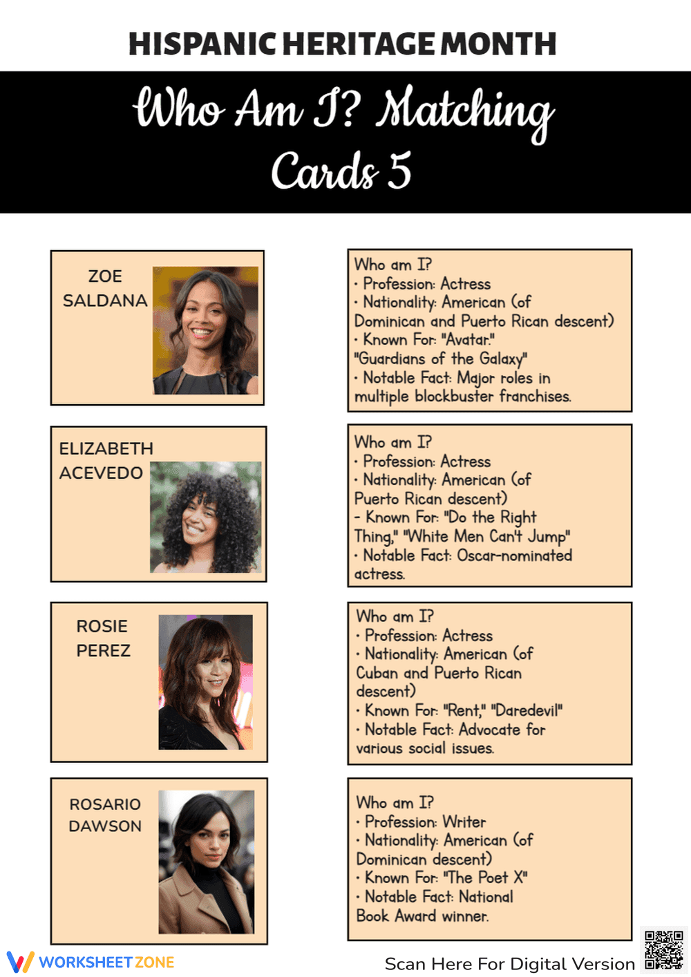 Hispanic Heritage Month Matching Cards | Essential Grade 1-3 - Page 1