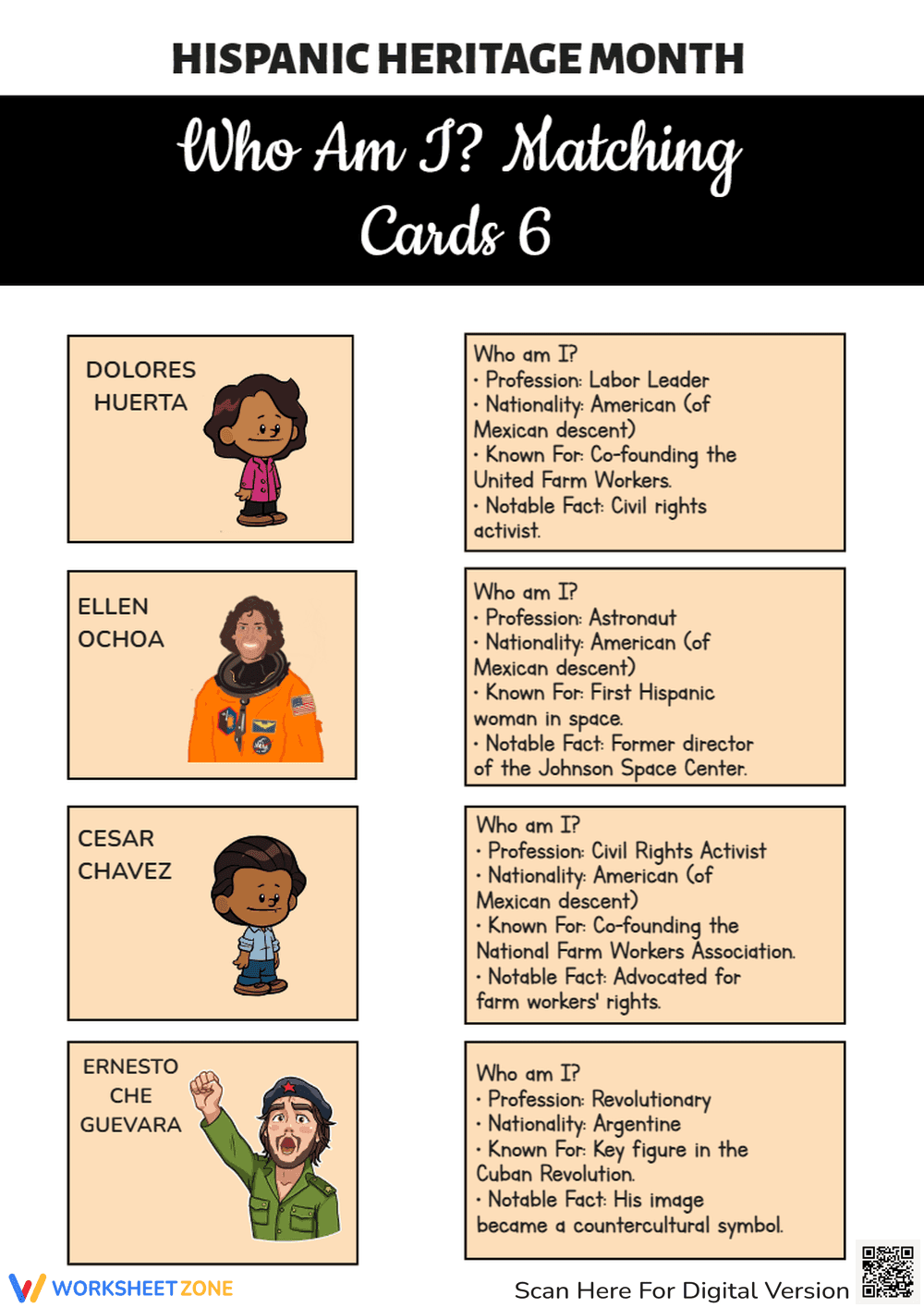 Essential Hispanic Heritage Month Matching Cards | Grade 1-3 - Page 1