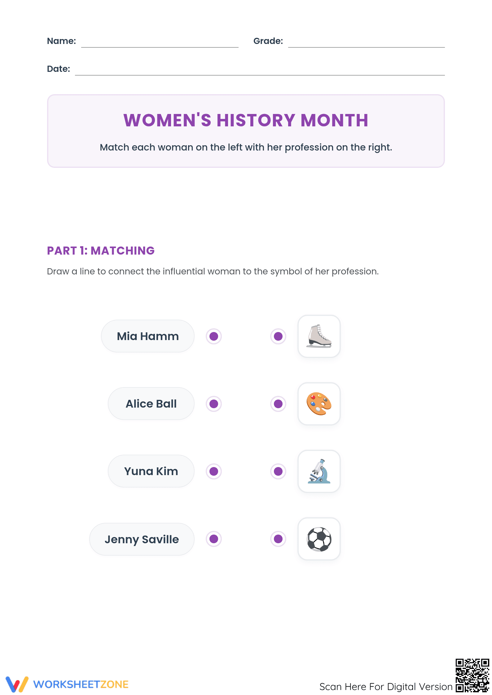 Essential Women in History Worksheet | Grade 5-6 - Page 1