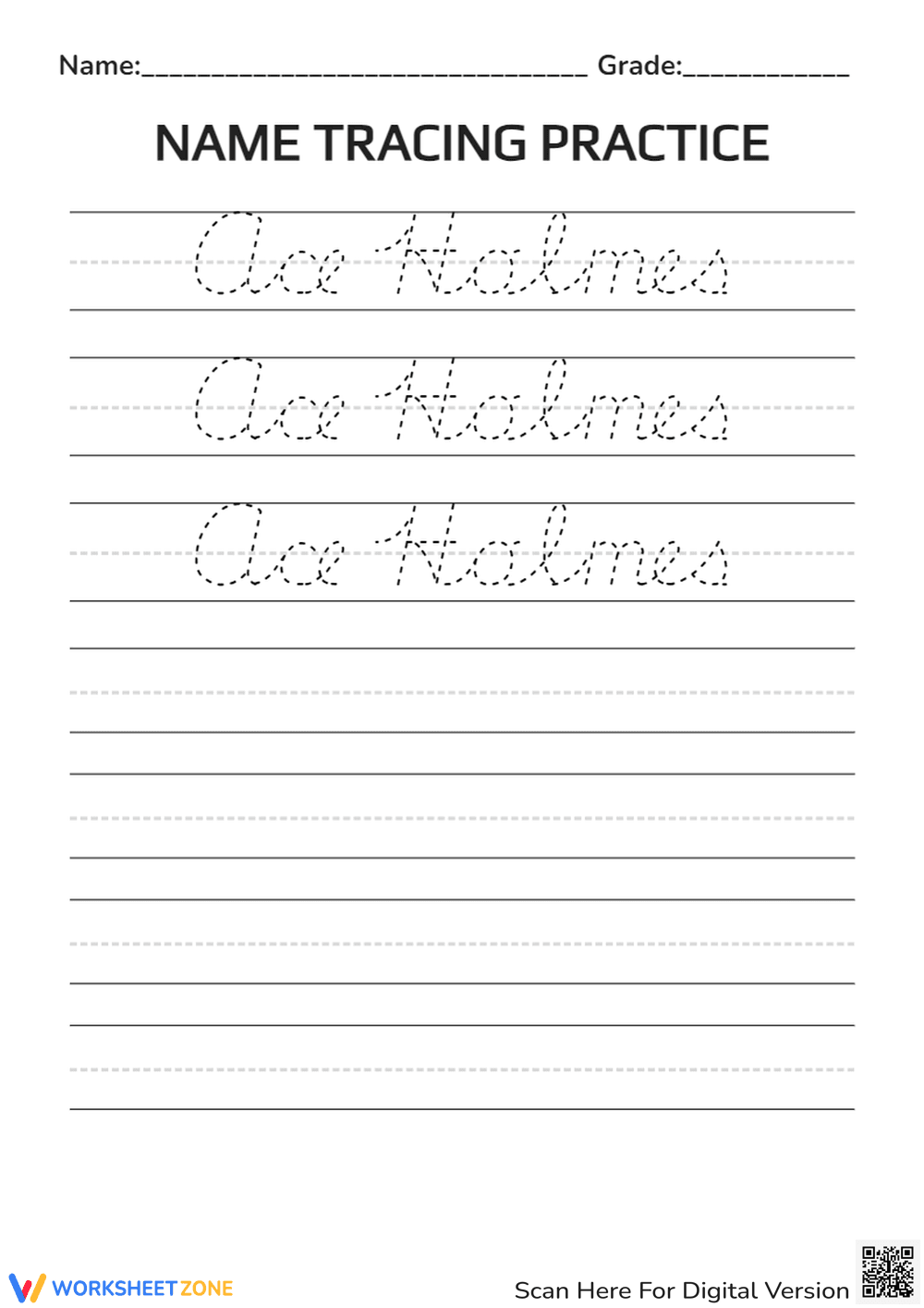 Engage in Writing Skills with Name Tracing - Page 1