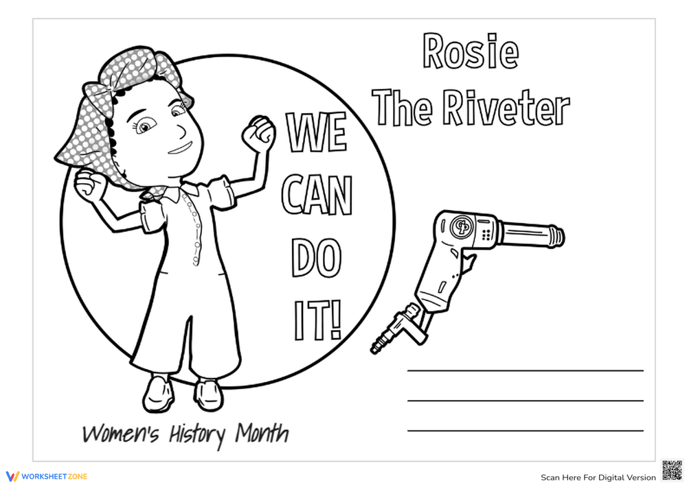 Rosie the Riveter Greeting Card Template - Page 1