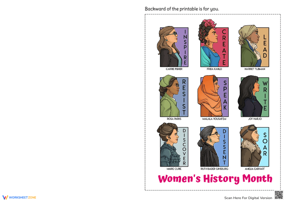 Women's History Month Card | Grade 1-3 Printable - Page 1