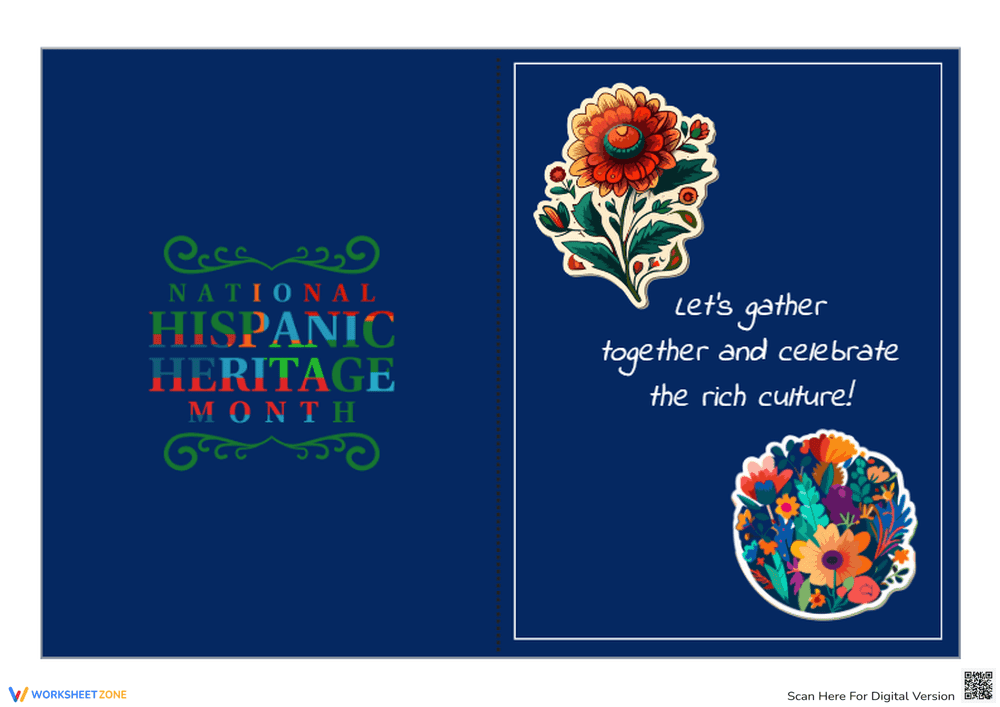 Hispanic Heritage Month Card | Grade 1-3 Printable - Page 1
