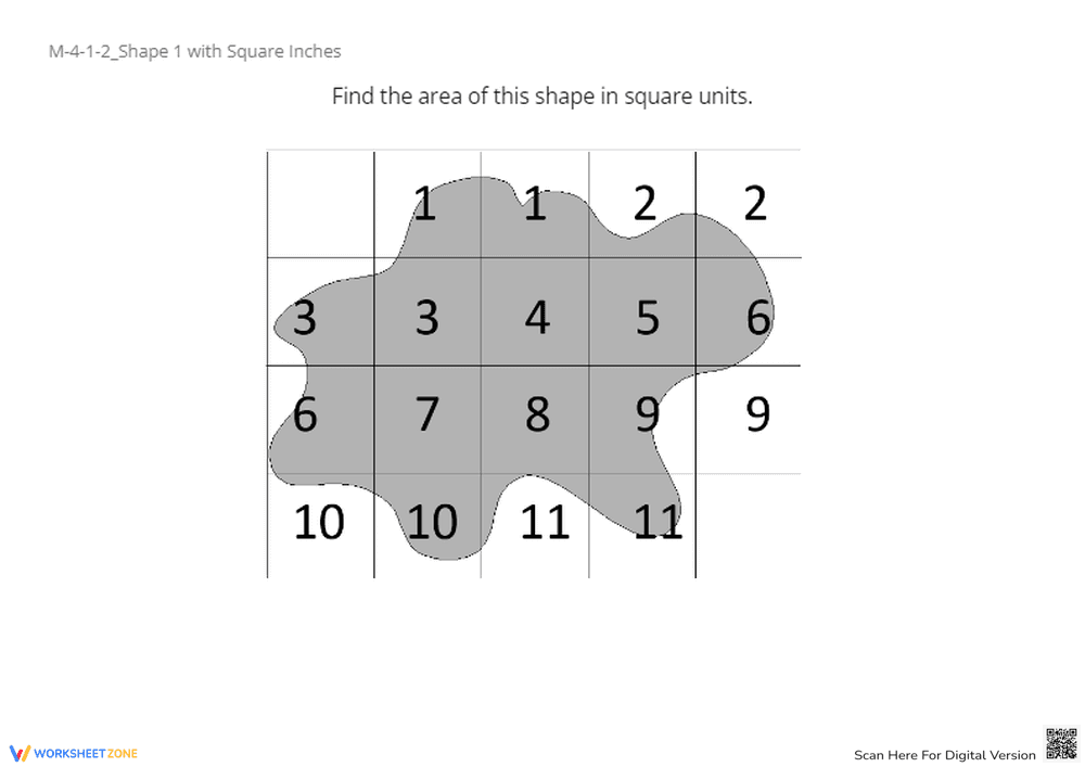 Area of Irregular Shapes: Counting Squares Worksheet (Grades 3-5) - Page 1
