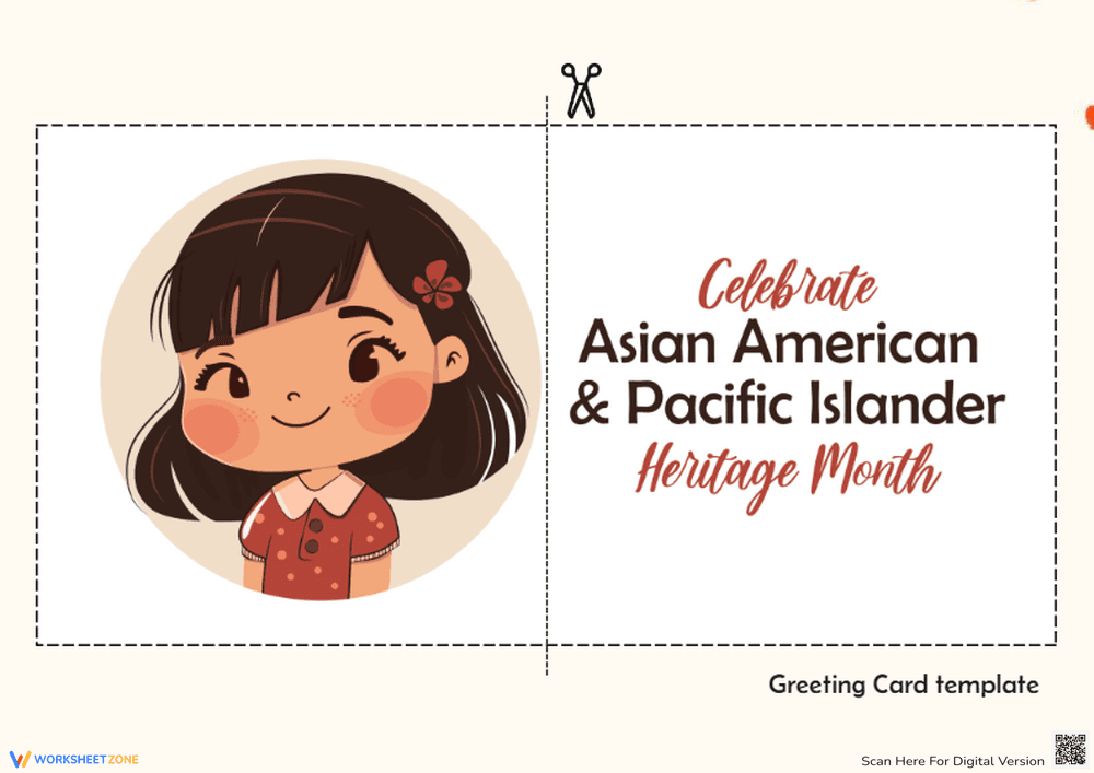 AAPI Month Greeting Card | Grade 1-3 Printable Template - Page 1